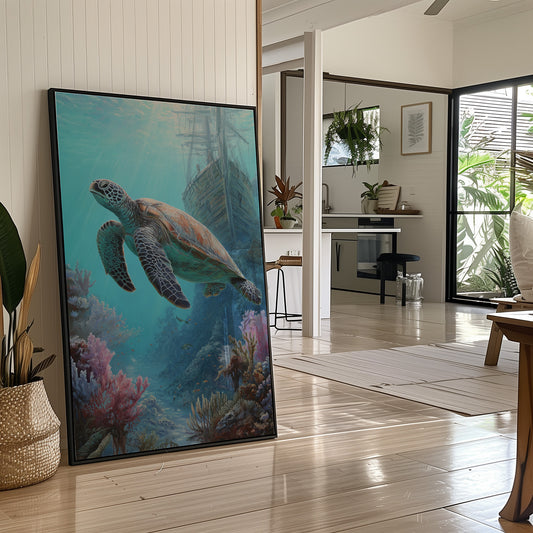 Ancient Voyager In Turquoise Depths