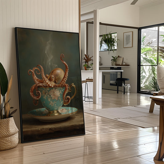 Tentacles Curl Through Teacup Surrealism