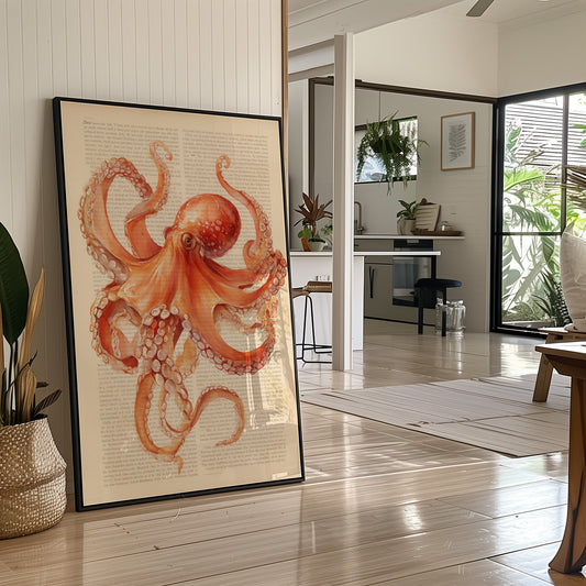 Coral Tentacles On Vintage Pages