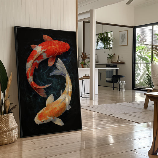 Koi Circle In Midnight Waters