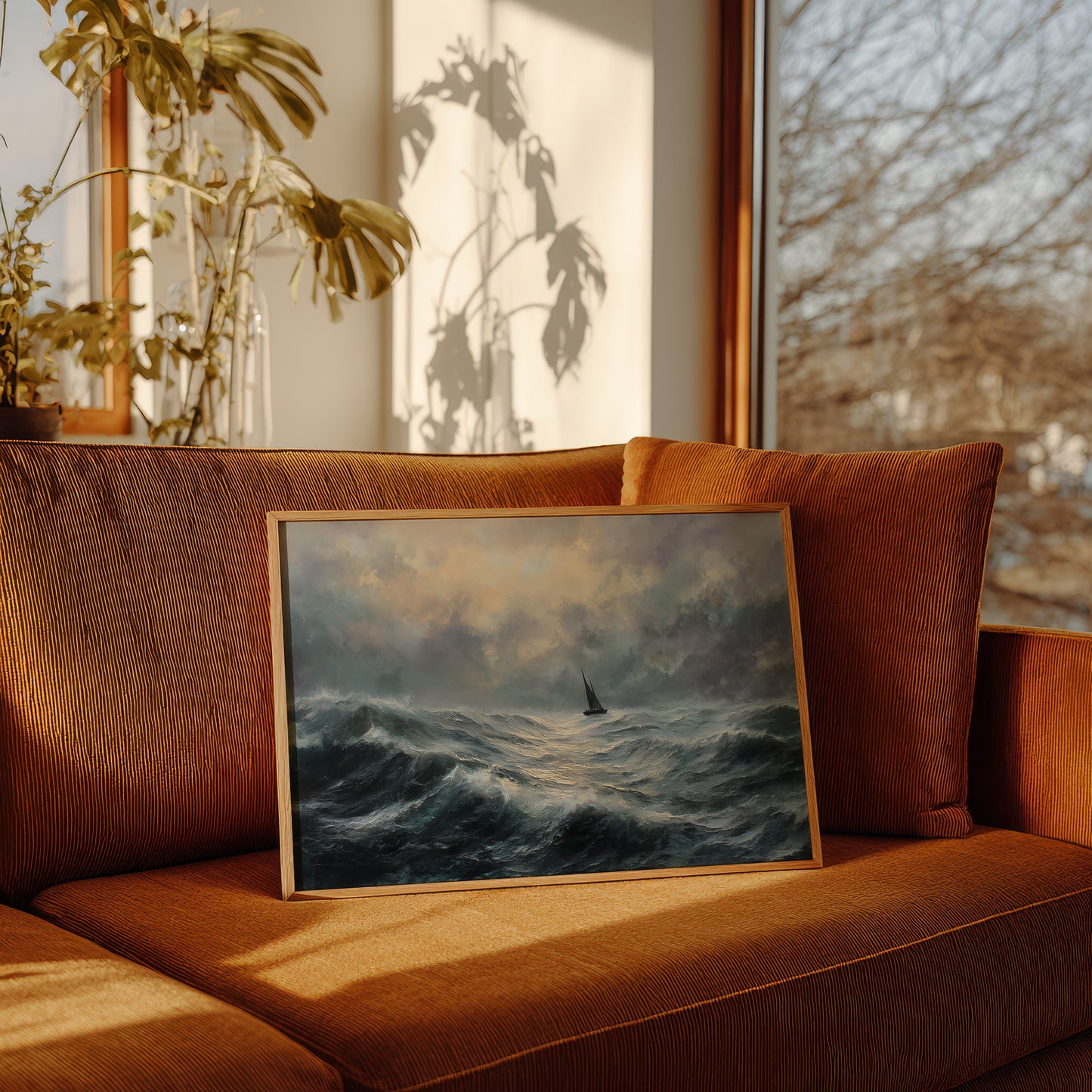 Solitary Sail Through Tempest Seas