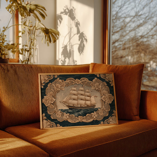Tall Ships Through Ornate Seas