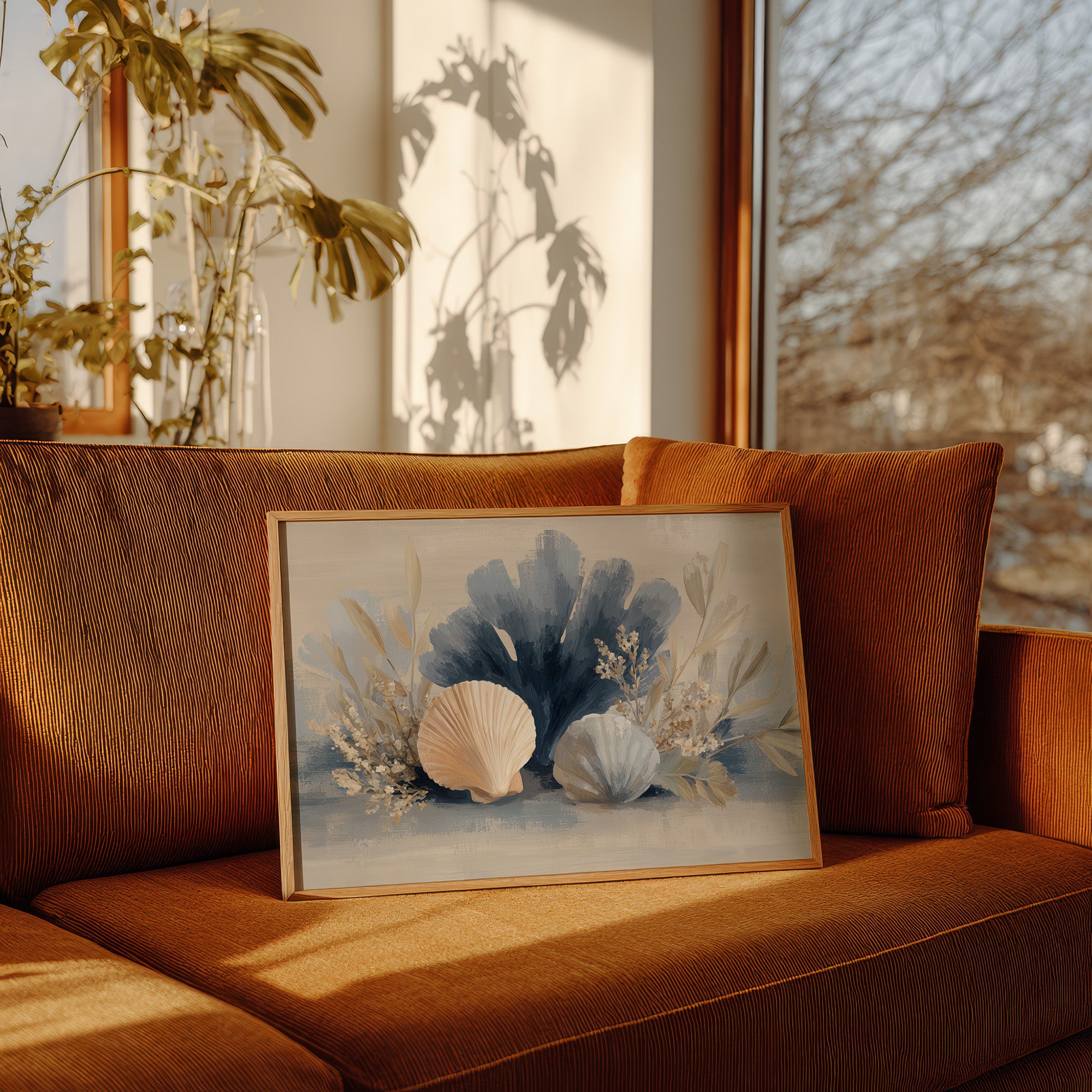 Seashells Dance In Coastal Blue