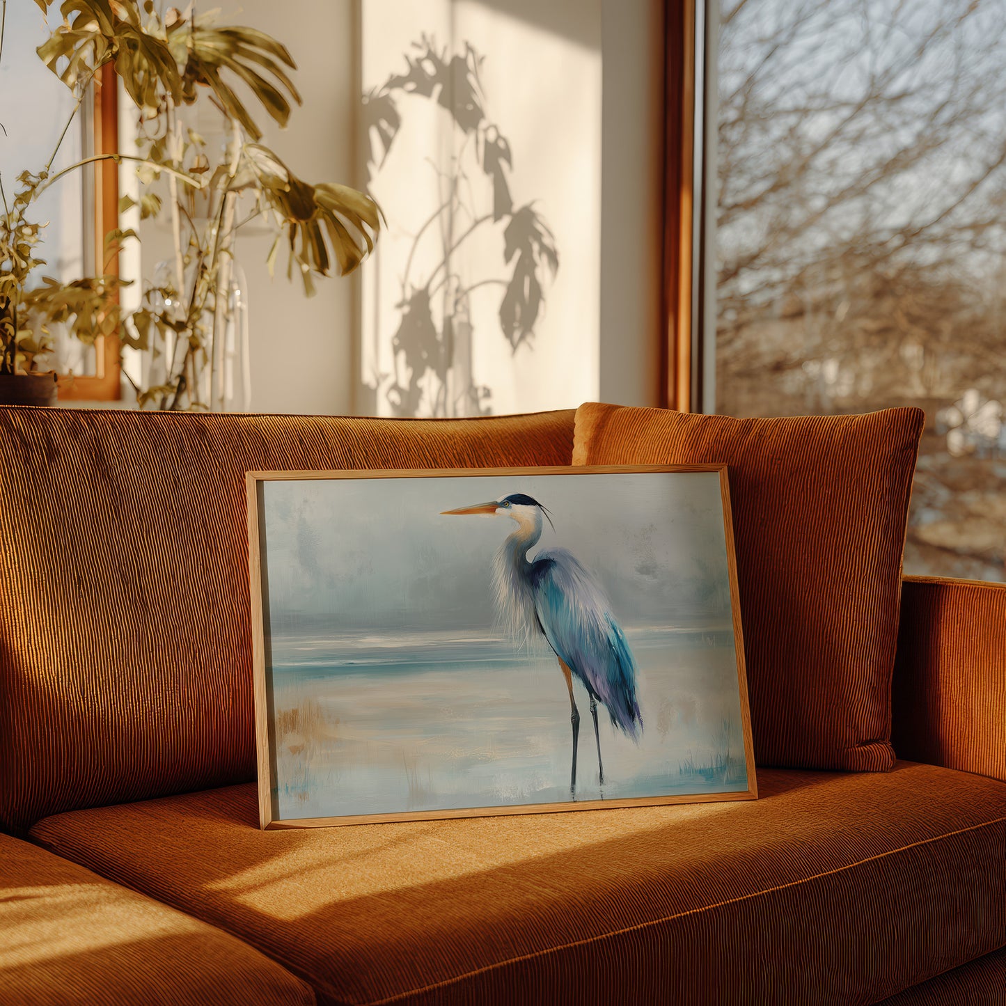 Blue Sentinel At Misty Shore