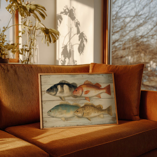 Coastal Catch On Weathered Boards