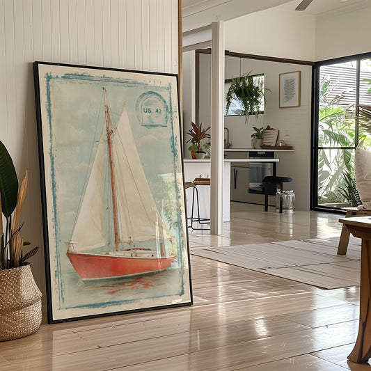 Coral Sails Await Morning Tide