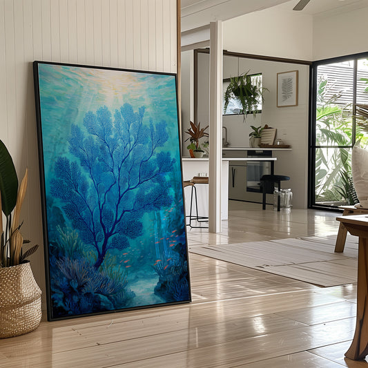 Cobalt Branches In Aqua Depths