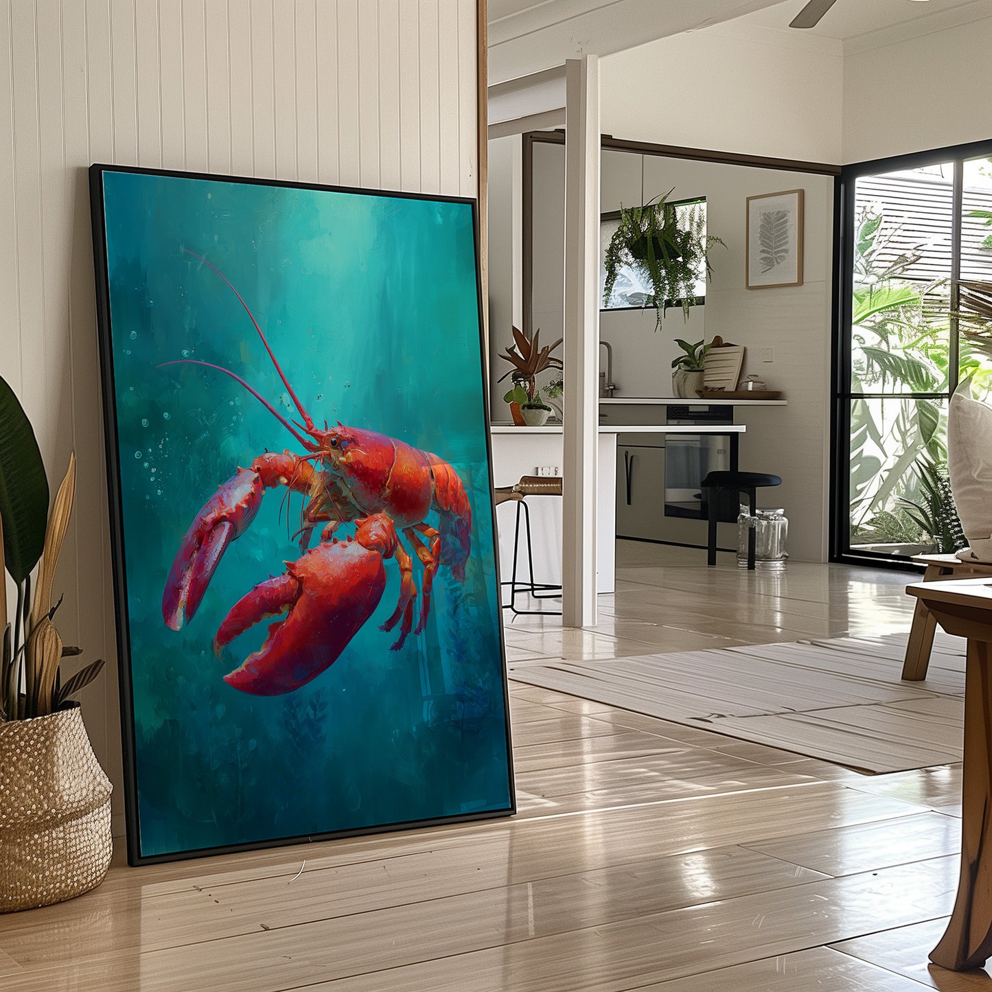 Scarlet Drifter In Aqua Depths