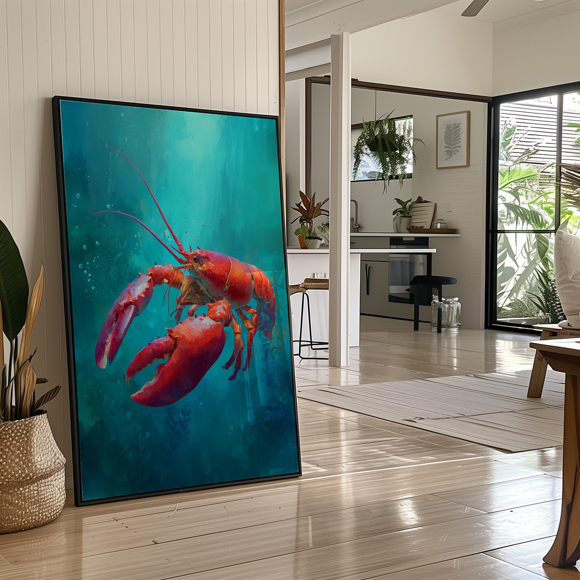 Scarlet Drifter In Aqua Depths