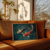 Koi Circle Through Teal Depths