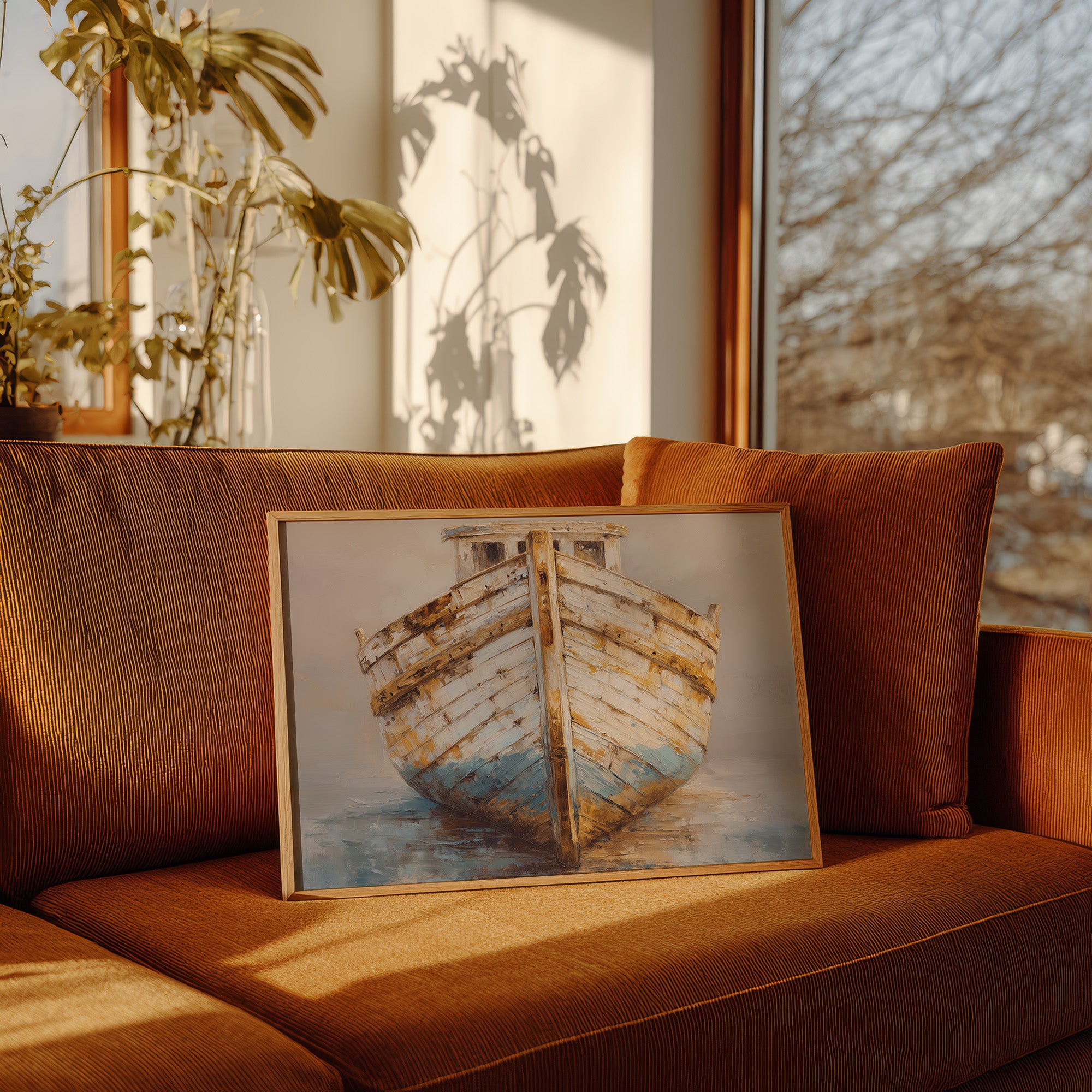 Weathered Hull Rests At Dawn