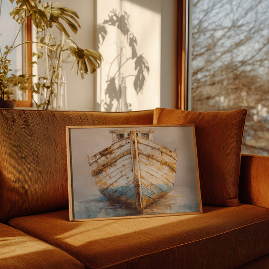 Weathered Hull Rests At Dawn