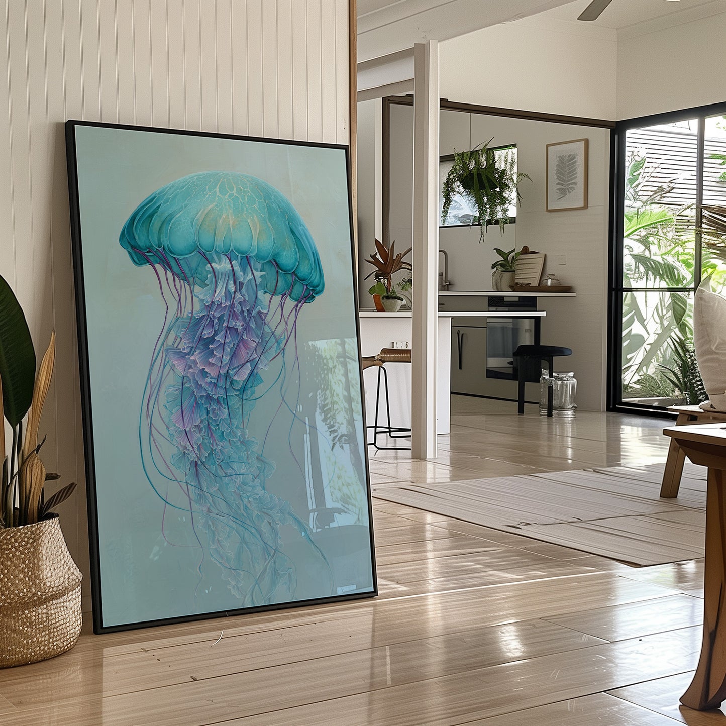 Aqua Bloom Dances Through Glass