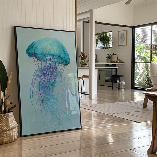 Aqua Bloom Dances Through Glass