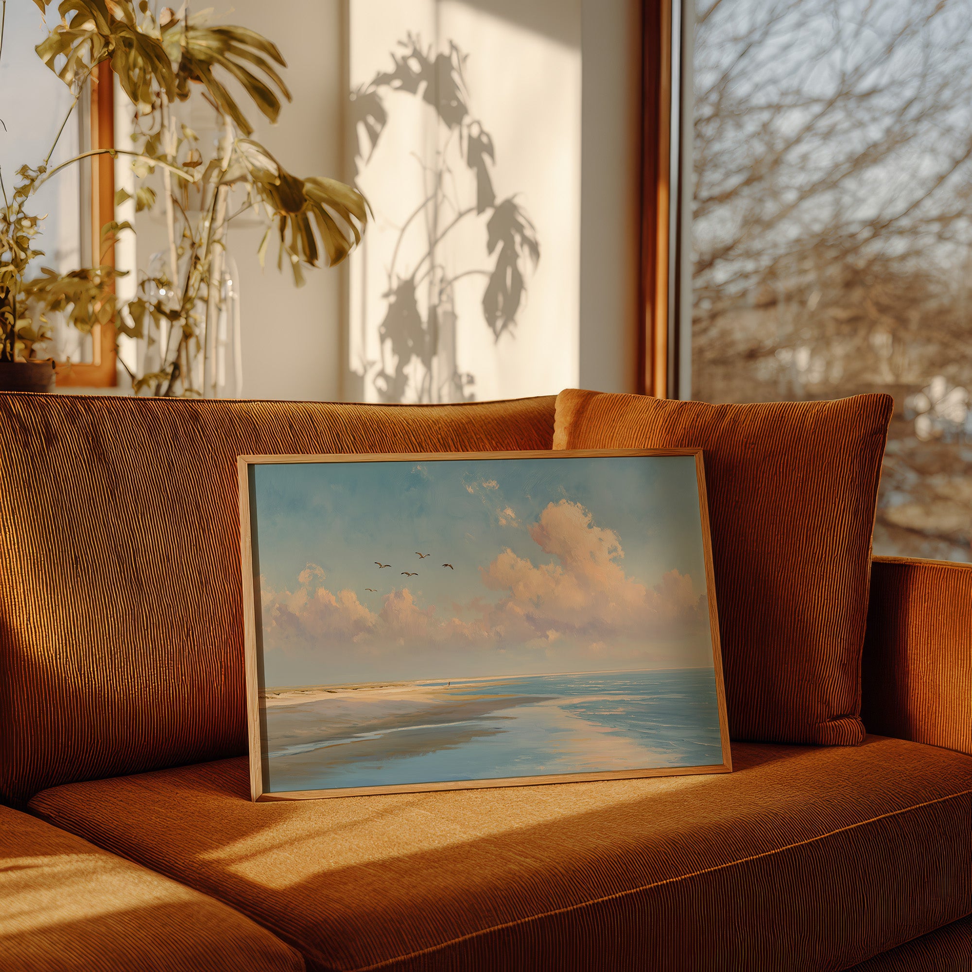 Birds Soar Above Coastal Reverie