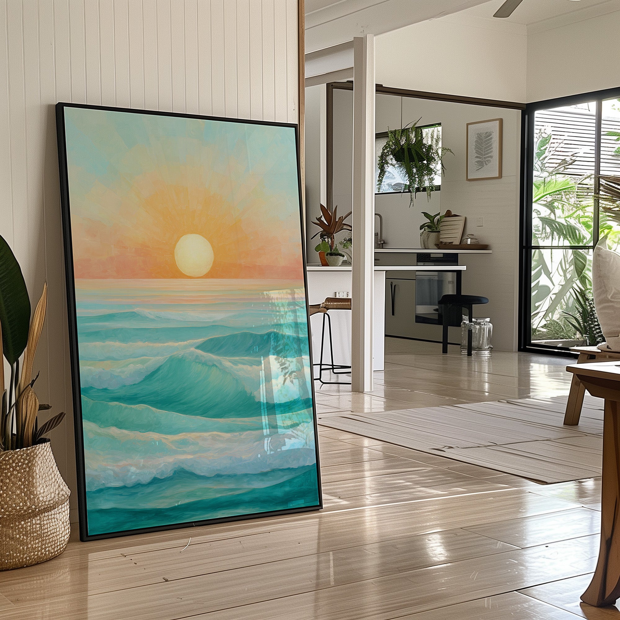 Coastal Dawn Paints Aqua Waves