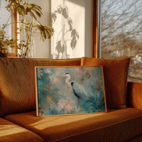 Egret In Misty Coastal Bloom