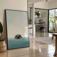 Curious Seal Peeks Through Waves