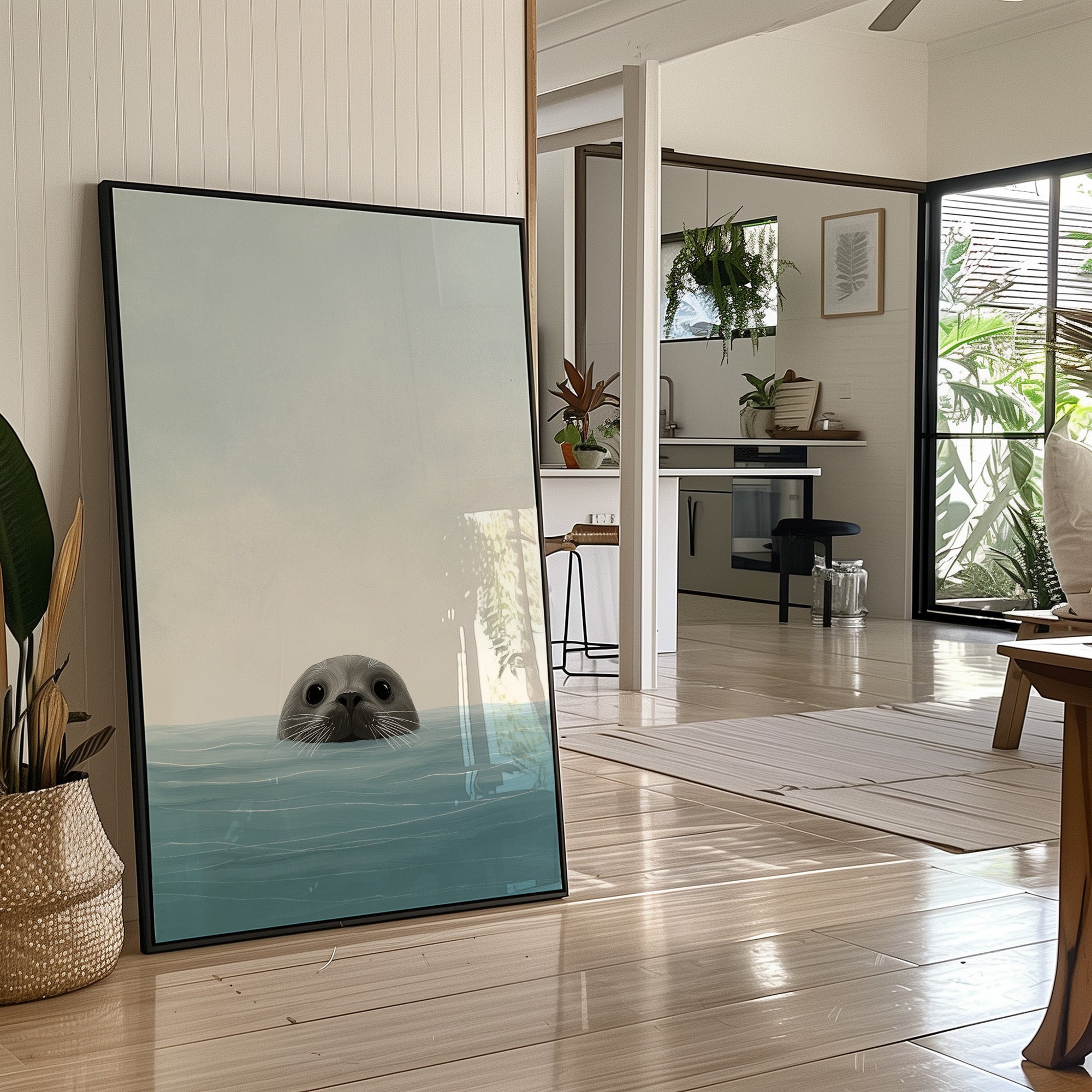 Curious Seal Peeks Through Waves