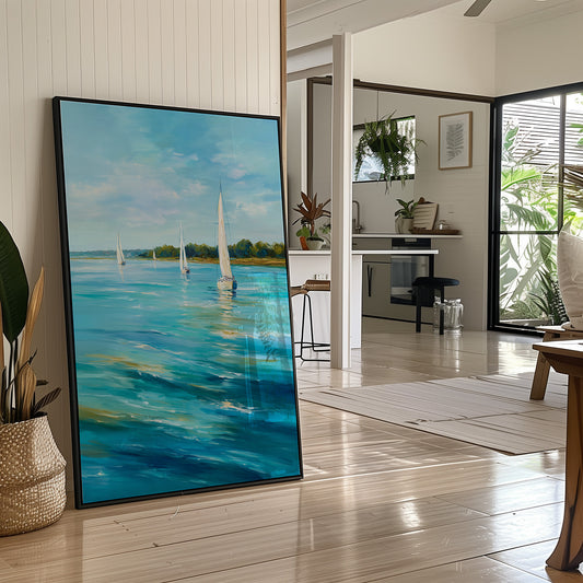 Sailboats Dance On Turquoise Bay