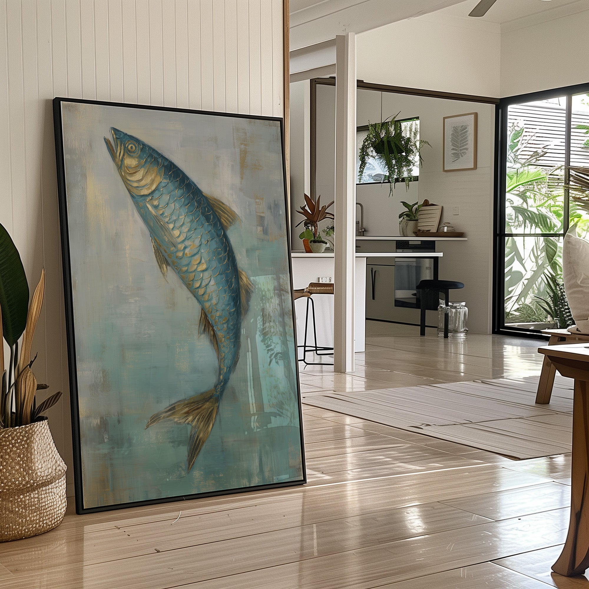 Teal Scales Catch Morning Light