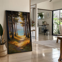 Forest Path Meets Azure Waters