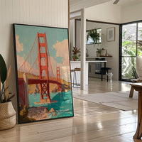 Vermillion Spans Between Coastal Skies