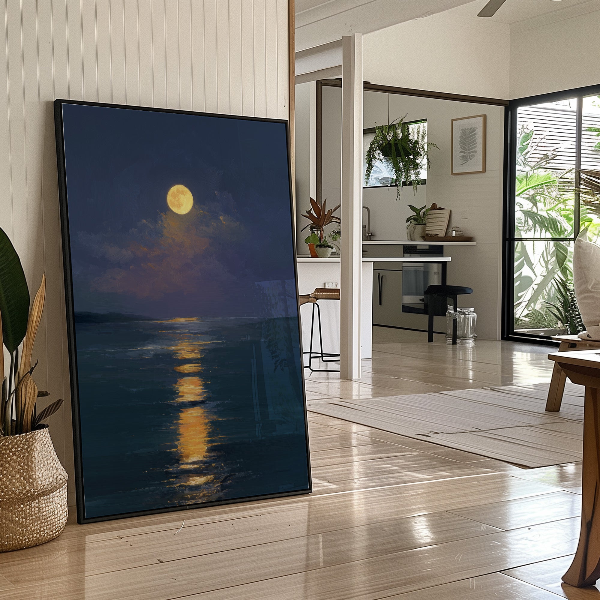 Golden Path Across Midnight Waters