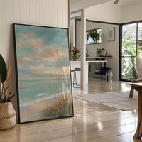 Coastal Grasses Meet Pastel Skies