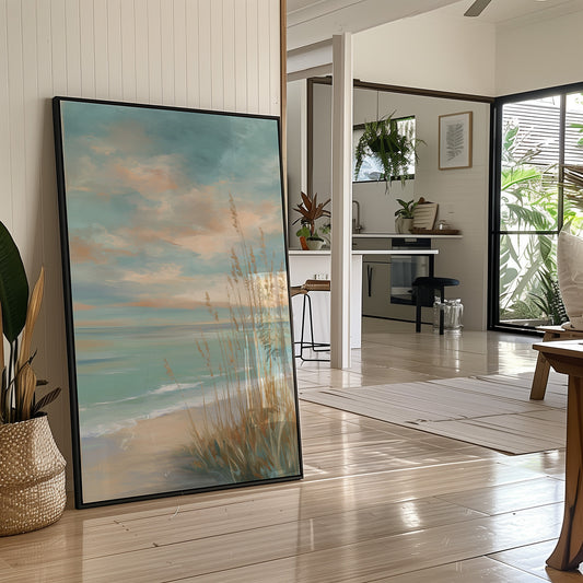 Coastal Grasses Meet Pastel Skies