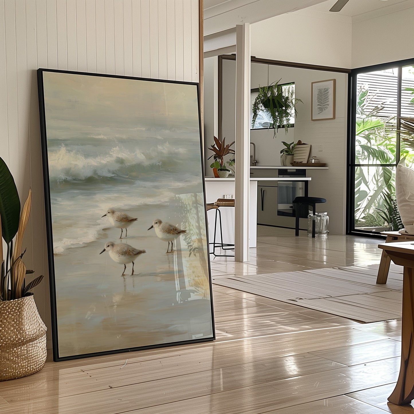 Shoreline Pause In Gentle Tide