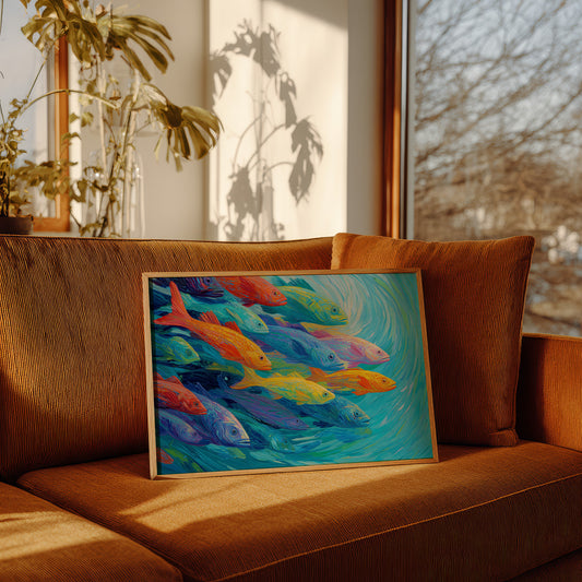 Vibrant Shoal Rides Turquoise Currents