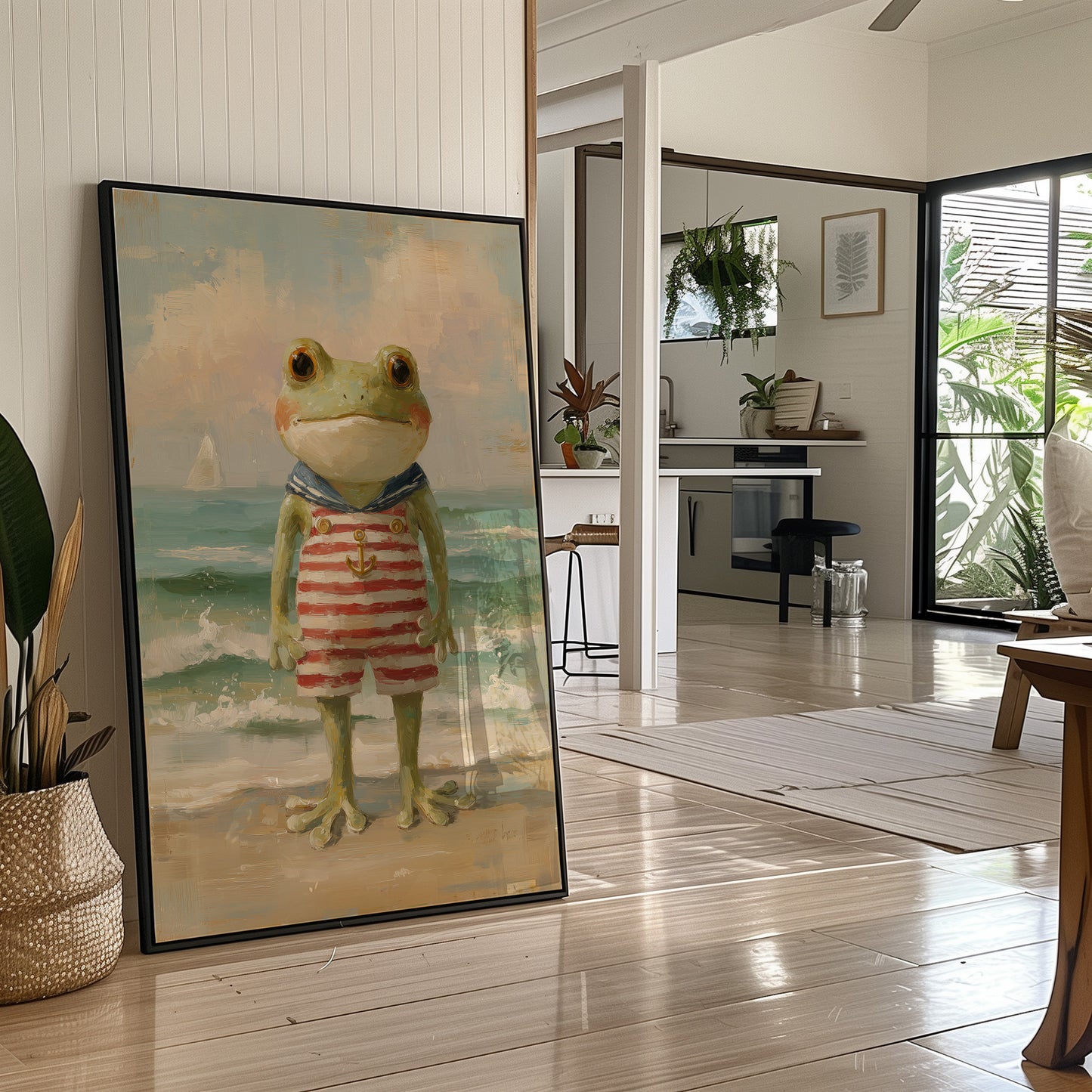 Seaside Frog In Striped Suit