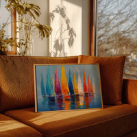 Vibrant Fleet Dances On Blue