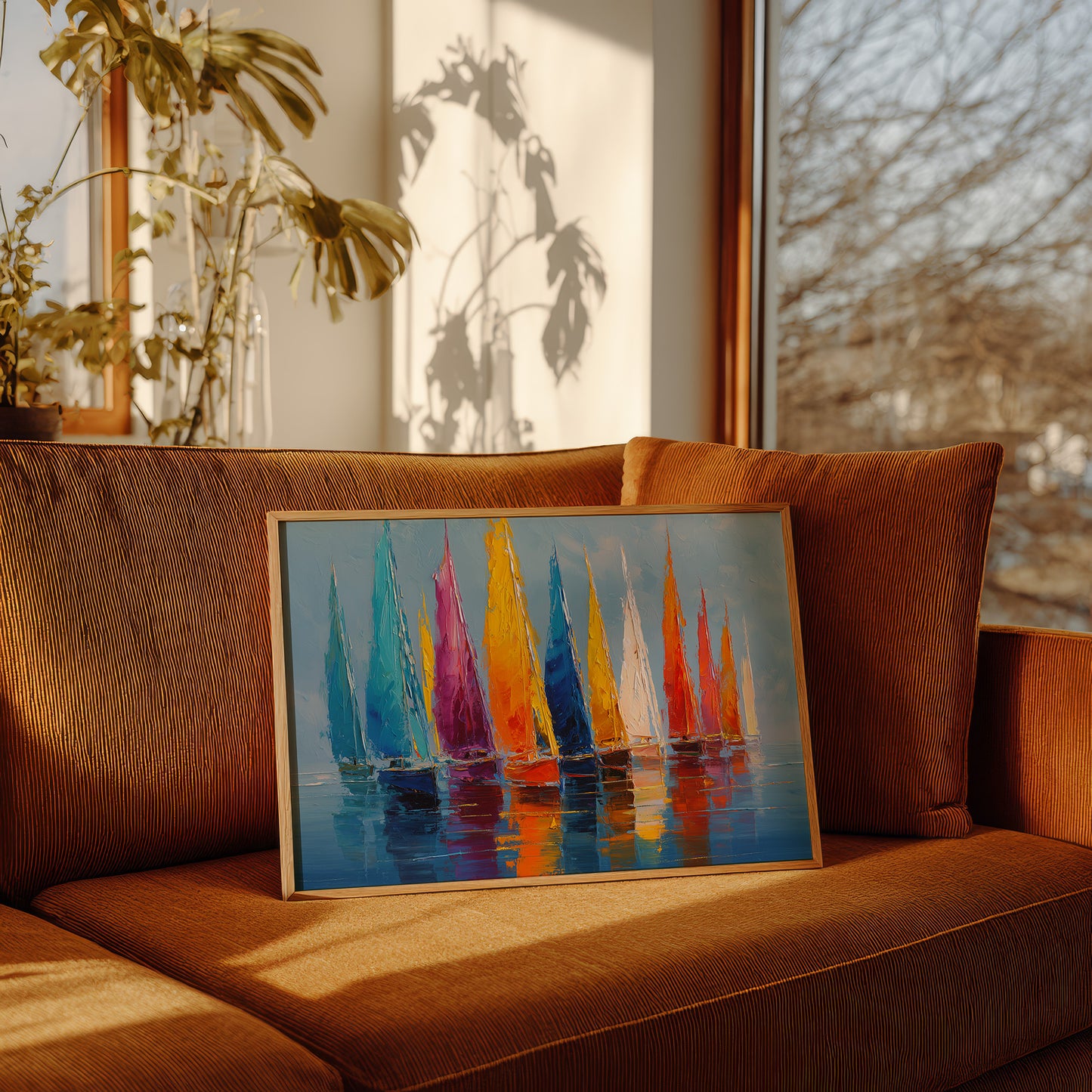 Vibrant Fleet Dances On Blue