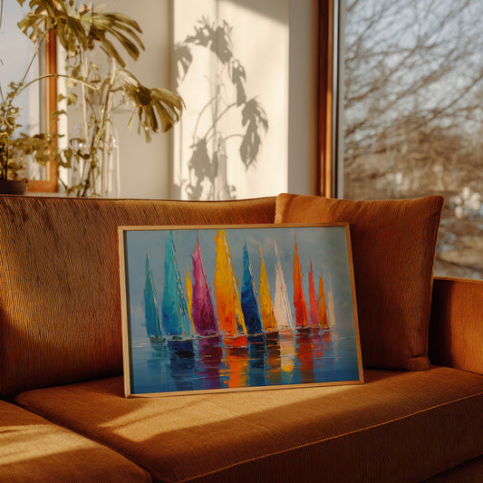 Vibrant Fleet Dances On Blue