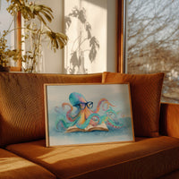 Curious Octopus Reads Ancient Tomes