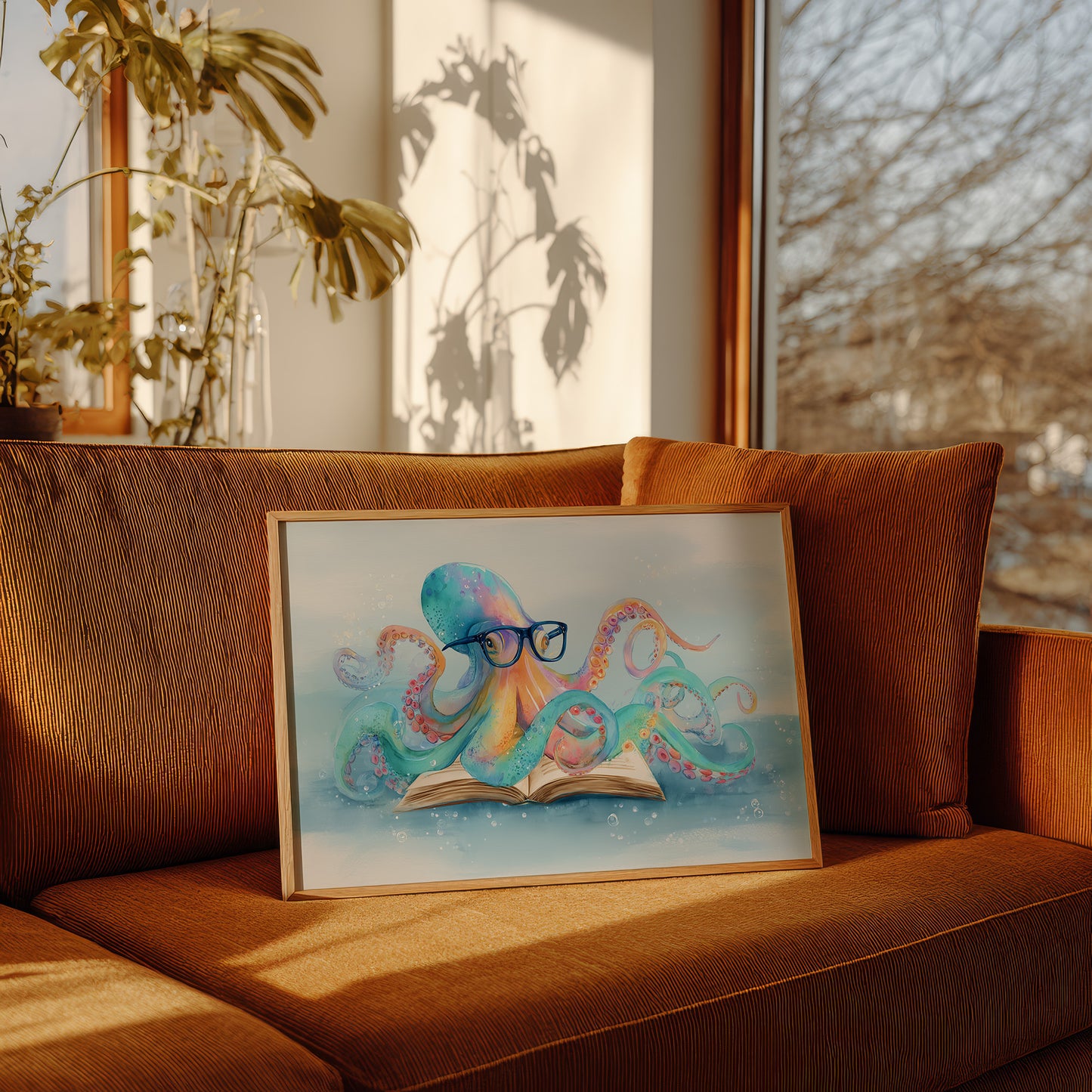 Curious Octopus Reads Ancient Tomes