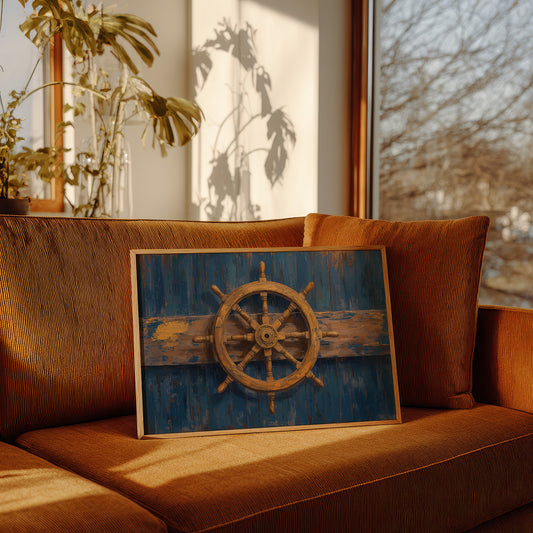 Captain's Helm Against Azure Tides