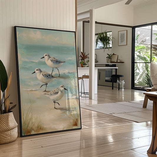 Shoreline Trio In Morning Haze