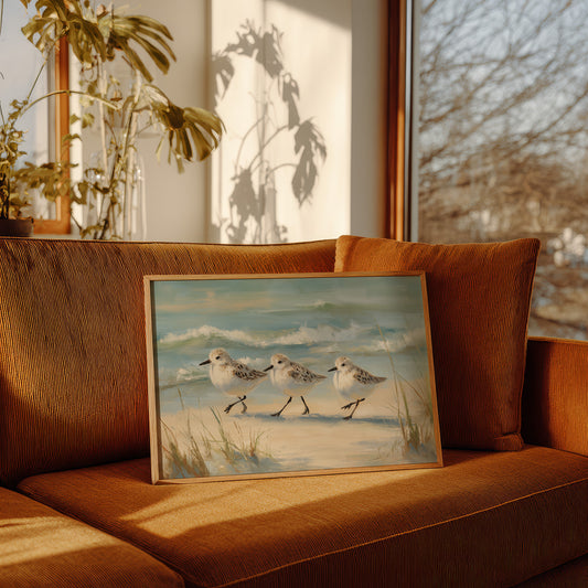 Sandpipers Dance Along Tidal Edge