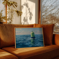 Solitary Buoy Marks Azure Depths