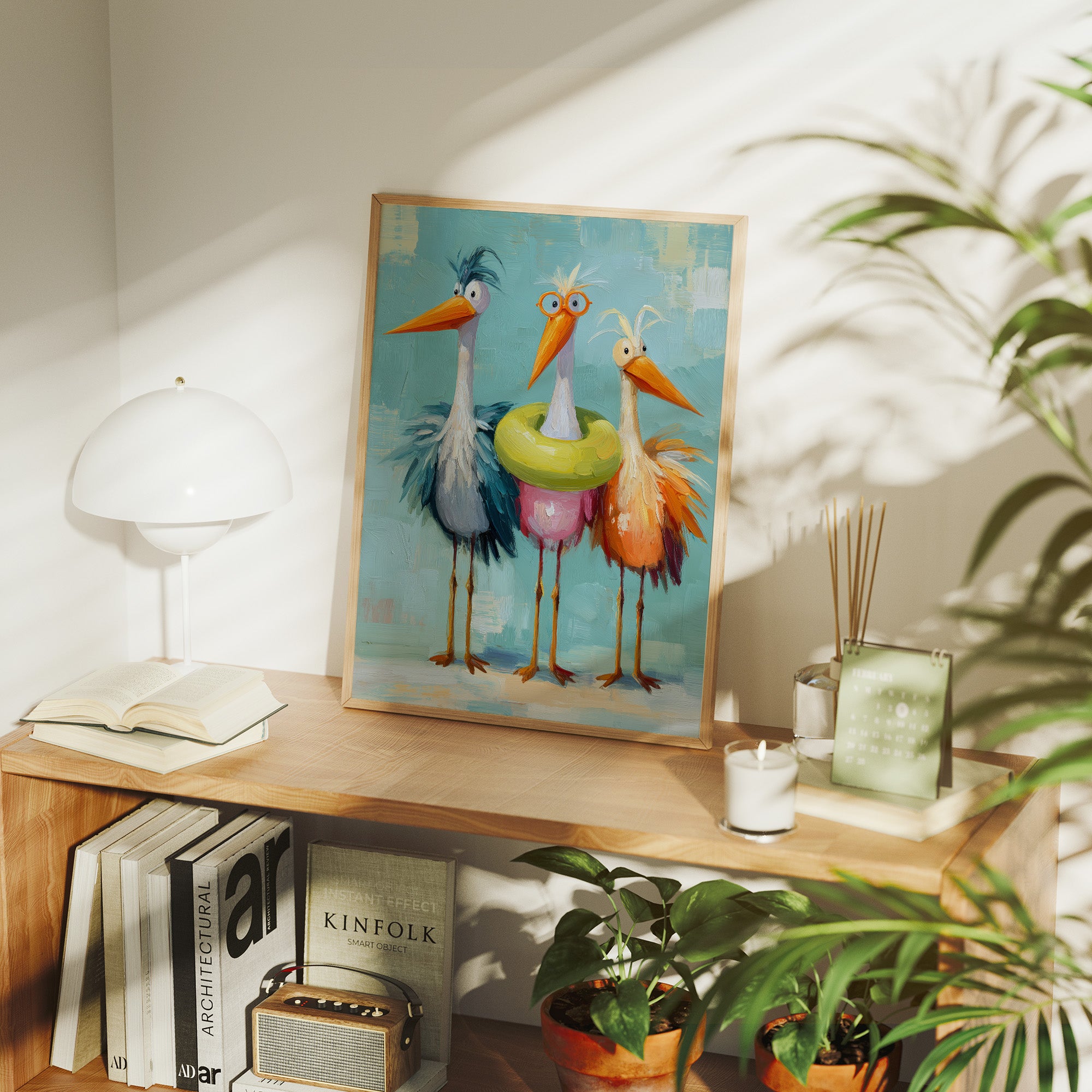 Feathered Trio's Whimsical Gathering