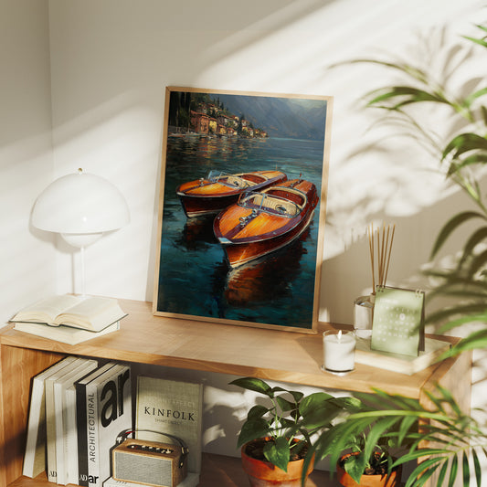 Varnished Vessels Await Mediterranean Twilight