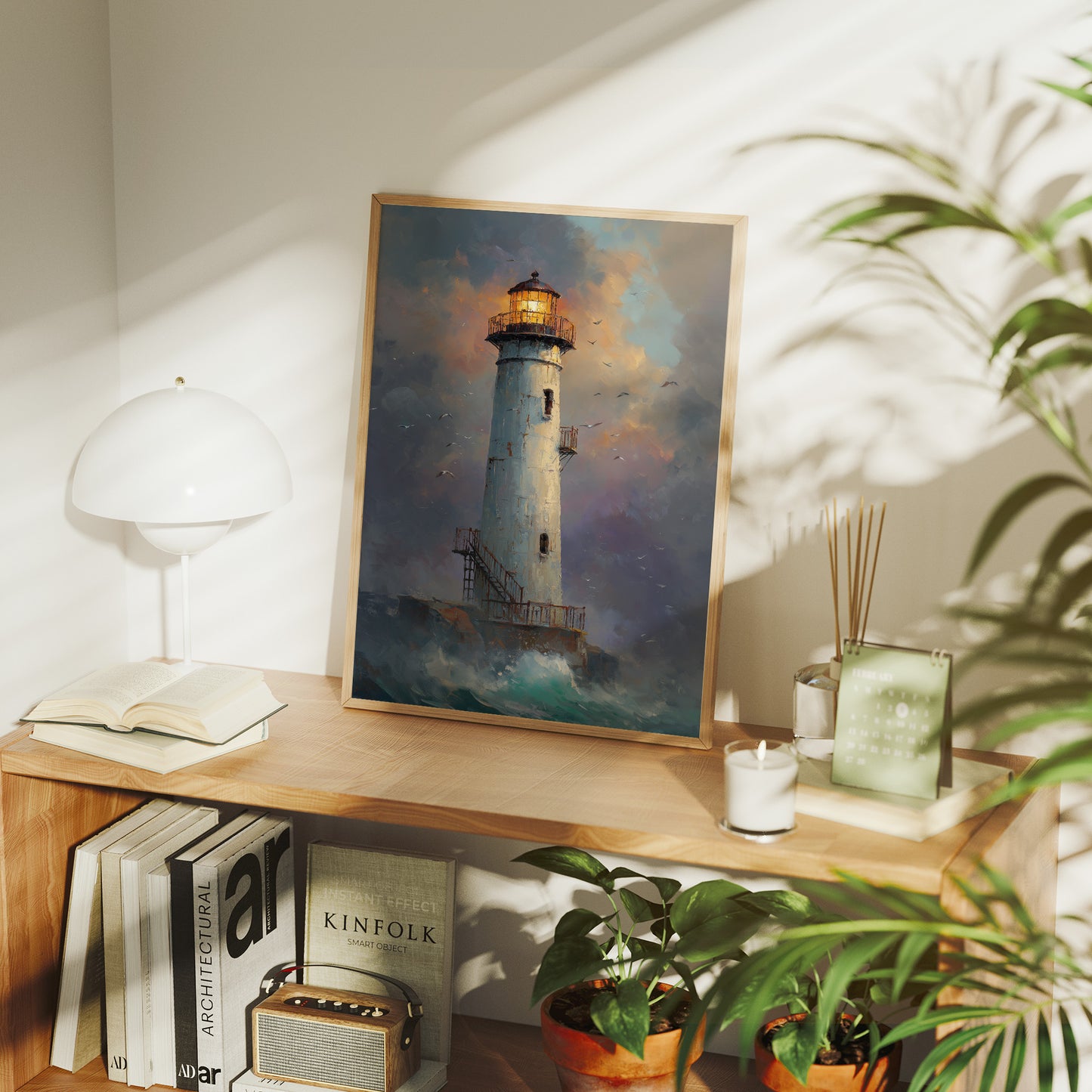 Illuminated Guardian Against Twilight Storm