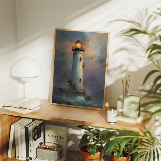 Illuminated Guardian Against Twilight Storm