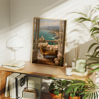 Golden Bathtub Blooms Overlooking Azure Coast