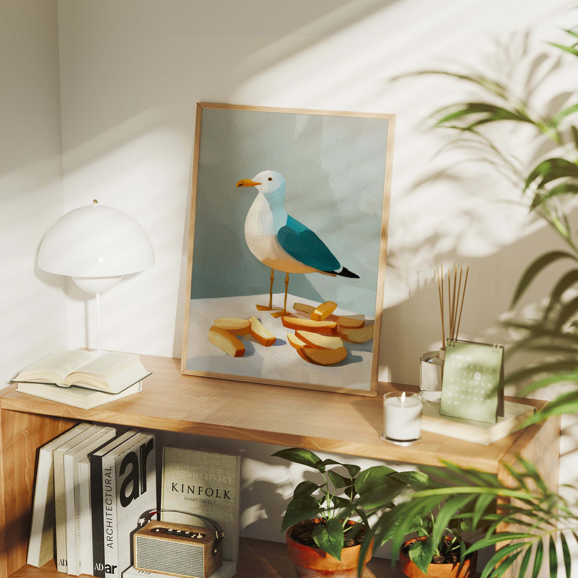 Shoreline Snack Among Bread Crumbs