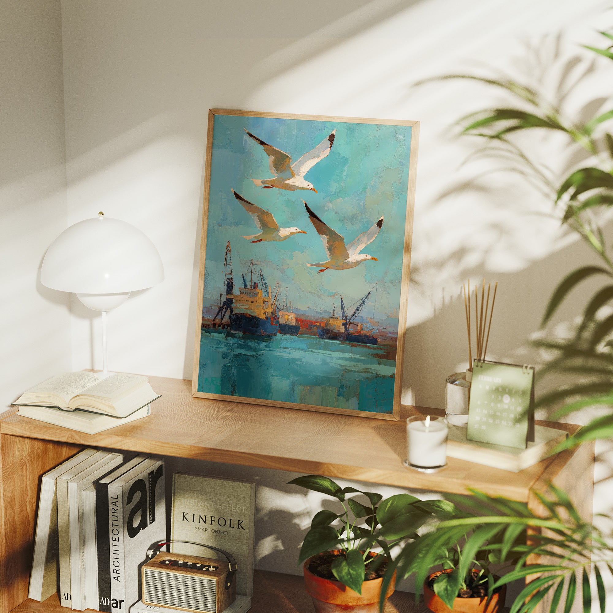 Harbor Freedom Above Industrial Waters