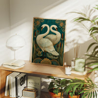 Elegant Duet Against Emerald Waters